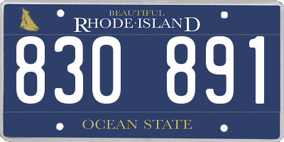 RI license plate 830891