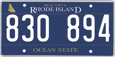 RI license plate 830894