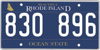 RI license plate 830896