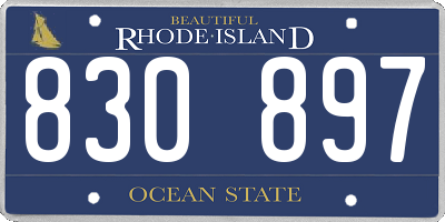 RI license plate 830897