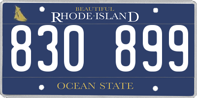 RI license plate 830899