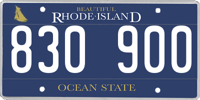 RI license plate 830900