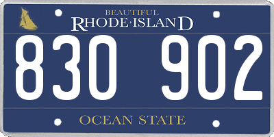 RI license plate 830902