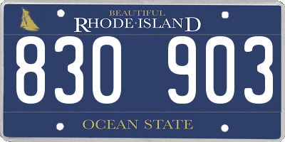 RI license plate 830903