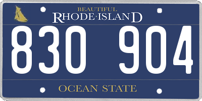 RI license plate 830904