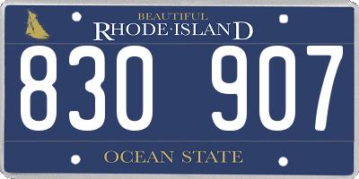 RI license plate 830907
