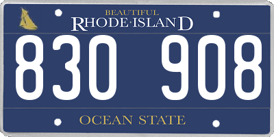 RI license plate 830908
