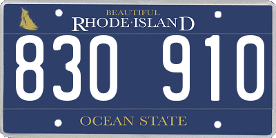 RI license plate 830910