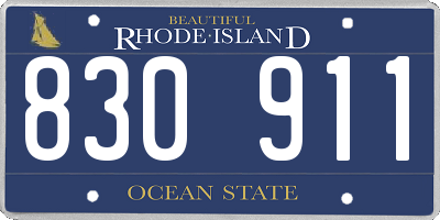 RI license plate 830911
