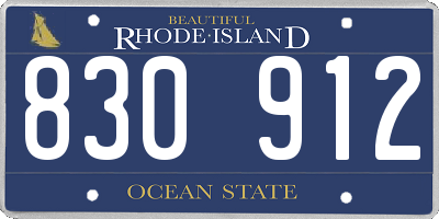 RI license plate 830912