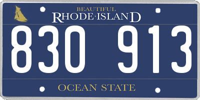 RI license plate 830913