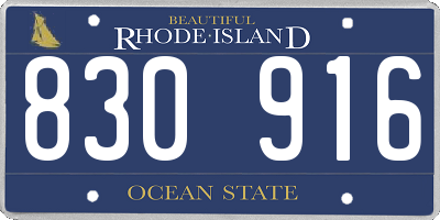 RI license plate 830916