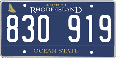 RI license plate 830919