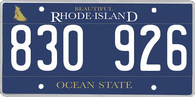 RI license plate 830926