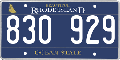 RI license plate 830929
