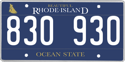 RI license plate 830930