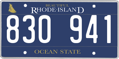 RI license plate 830941