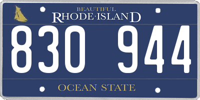 RI license plate 830944