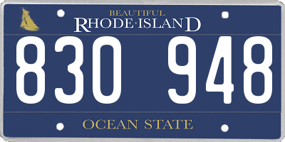 RI license plate 830948