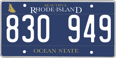 RI license plate 830949