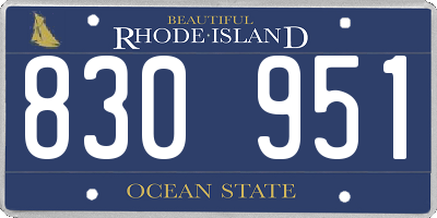 RI license plate 830951