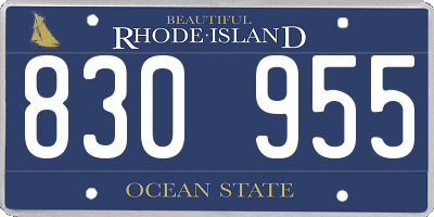 RI license plate 830955