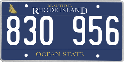 RI license plate 830956