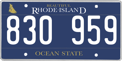 RI license plate 830959