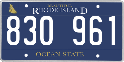 RI license plate 830961