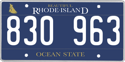 RI license plate 830963
