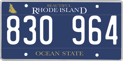 RI license plate 830964