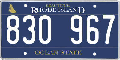 RI license plate 830967