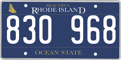 RI license plate 830968