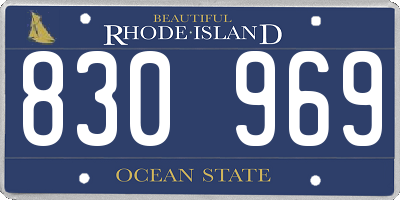 RI license plate 830969
