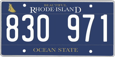 RI license plate 830971