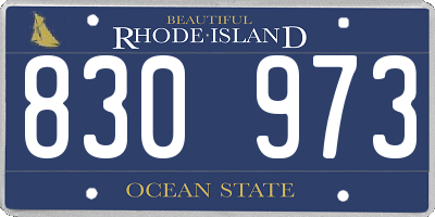 RI license plate 830973