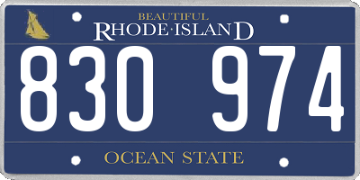 RI license plate 830974