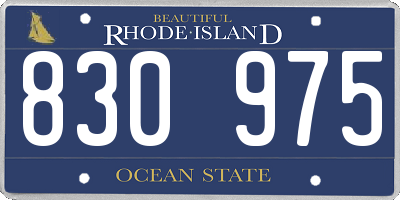 RI license plate 830975