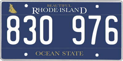 RI license plate 830976