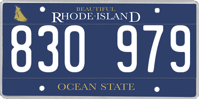 RI license plate 830979