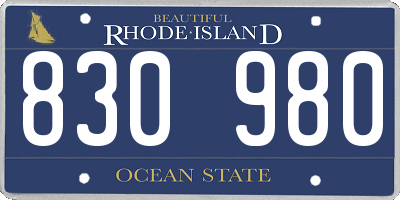 RI license plate 830980