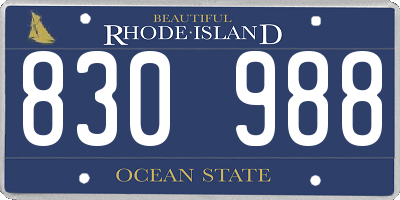 RI license plate 830988