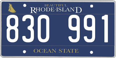 RI license plate 830991