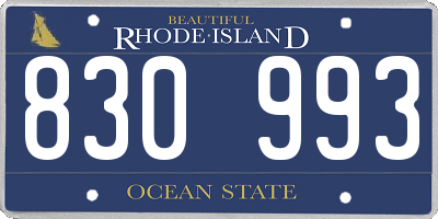 RI license plate 830993