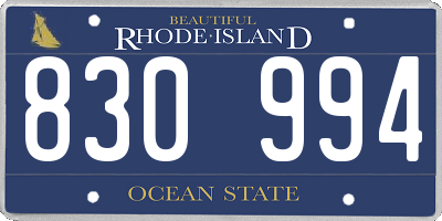 RI license plate 830994