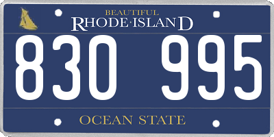 RI license plate 830995