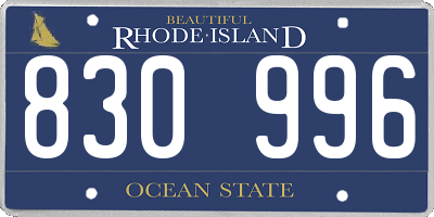 RI license plate 830996