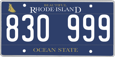 RI license plate 830999