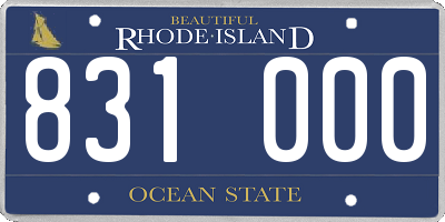 RI license plate 831000