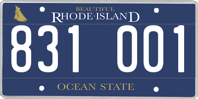 RI license plate 831001